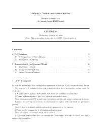 PHY401 - Nuclear and Particle Physics