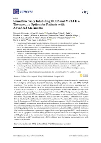 Simultaneously Inhibiting BCL2 and MCL1 Is a Therapeutic Option for Patients with Advanced Melanoma