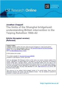 The Limits of the Shanghai Bridgehead: Understanding British Intervention in the Taiping Rebellion 1860–62