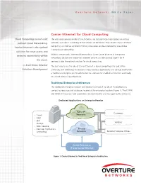 Carrier Ethernet for Cloud Computing