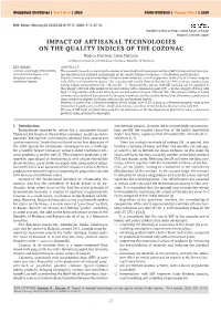 Impact of Artisanal Technologies on the Quality Indices of the Cozonac