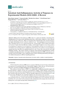 Intestinal Anti-Inflammatory Activity of Terpenes in Experimental Models