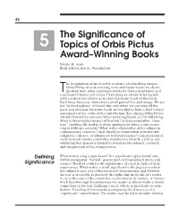 The Significance of Topics of Orbis Pictus Award–Winning Books