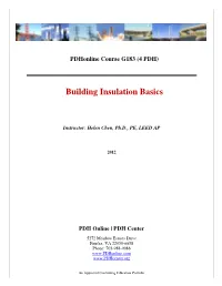 Building Insulation Basics