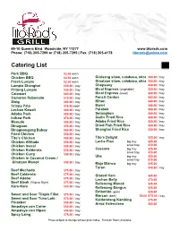 Catering Menu