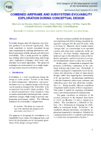 Combined Airframe and Subsystems Evolvability Exploration During Conceptual Design
