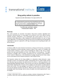 Drug Policy Reform in Practice Experiences with Alternatives in Europe and the US