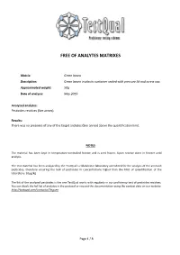 Free of Analytes Matrixes