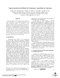 Improving Selection Methods for Evolutionary Algorithms by Clustering