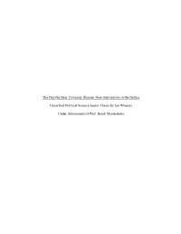 The Day the Bear Cowered: Russian Non-Intervention in the Baltics