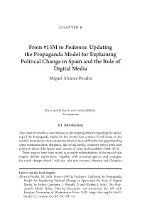 Updating the Propaganda Model for Explaining Political Change in Spain and the Role of Digital Media
