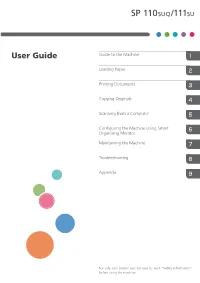 User Guide Guide to the Machine