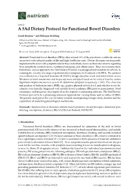 A 5Ad Dietary Protocol for Functional Bowel Disorders