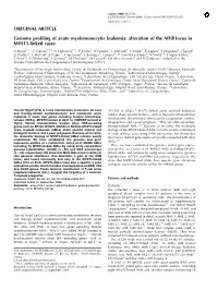 Alteration of the MYB Locus in MYST3-Linked Cases