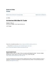 An Interview with Albert W. Tucker