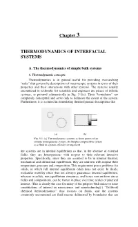 Chapter 3 THERMODYNAMICS of INTERFACIAL SYSTEMS