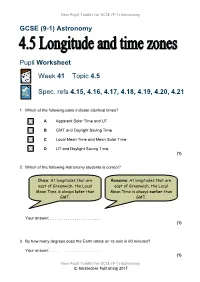 GCSE (9-1) Astronomy Distance Learning