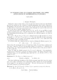 Lecture Notes on Markov and Feller Property