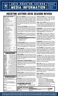 MEDIA INFORMATION Astros.Com