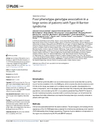 Poor Phenotype-Genotype Association in a Large Series of Patients with Type III Bartter Syndrome