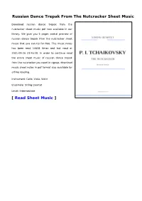 Russian Dance Trepak from the Nutcracker Sheet Music