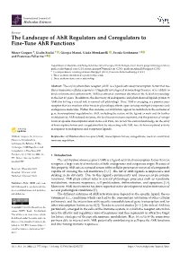 The Landscape of Ahr Regulators and Coregulators to Fine-Tune Ahr Functions