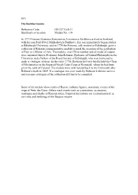 Edinburgh University Library Handlist of Manuscripts