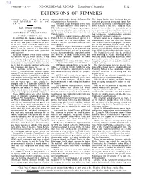 Extensions of Remarks E121 EXTENSIONS of REMARKS