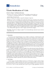 Genetic Modification of T Cells