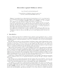 Hierarchies Against Sublinear Advice