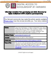 Ultra-High Resolution HLA Genotyping and Allele Discovery by Highly Multiplexed Cdna Amplicon Pyrosequencing