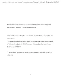 1 Isolation and Characterization of Cul1-7, a Recessive Allele Of