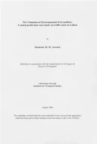 A Stated Preference Case Study on Traffic Noise in Lisbon
