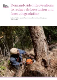 Demand-Side Interventions to Reduce Deforestation and Forest Degradation