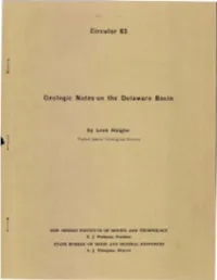 Geologic Notes on the Delaware Basin