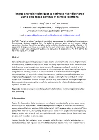 Image Analysis Techniques to Estimate River Discharge Using Time-Lapse Cameras in Remote Locations