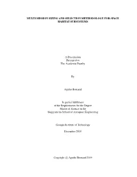 Multi-Mission Sizing and Selection Methodology for Space Habitat Subsystems