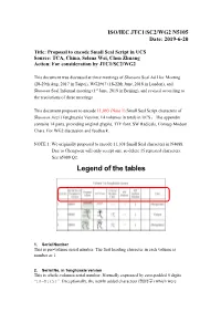 Seal Script in UCS Source: TCA, China, Selena Wei, Chen Zhuang Action: for Consideration by JTC1/SC2/WG2