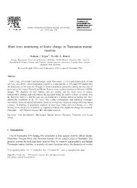 Short Term Monitoring of Biotic Change in Tasmanian Marine Reserves