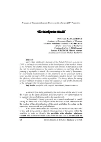 The Markowitz Model