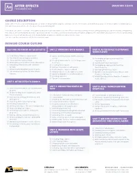After Effects Duration: 3 Days Fundamentals