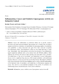Inflammation, Cancer and Oxidative Lipoxygenase Activity Are Intimately Linked