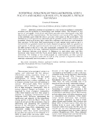 Intertidal Zonation of Two Gastropods, Nerita Plicata and Morula Granulata, in Moorea, French Polynesia