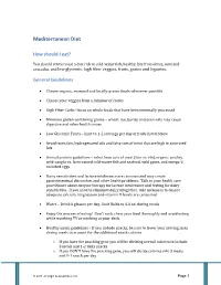 Mediterranean Diet Guidelines