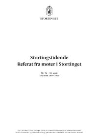 Stortingstidende Referat Fra Møter I Stortinget