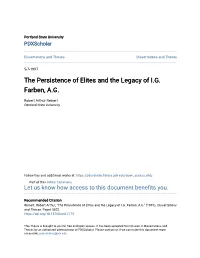 The Persistence of Elites and the Legacy of I.G. Farben, A.G