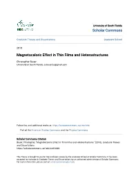 Magnetocaloric Effect in Thin Films and Heterostructures