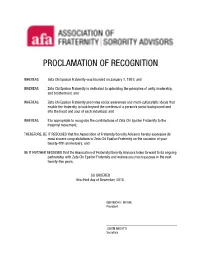 Proclamation of Recognition