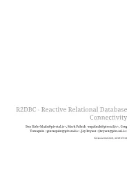 Reactive Relational Database Connectivity
