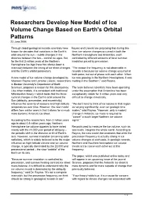 Researchers Develop New Model of Ice Volume Change Based on Earth's Orbital Patterns 23 June 2006